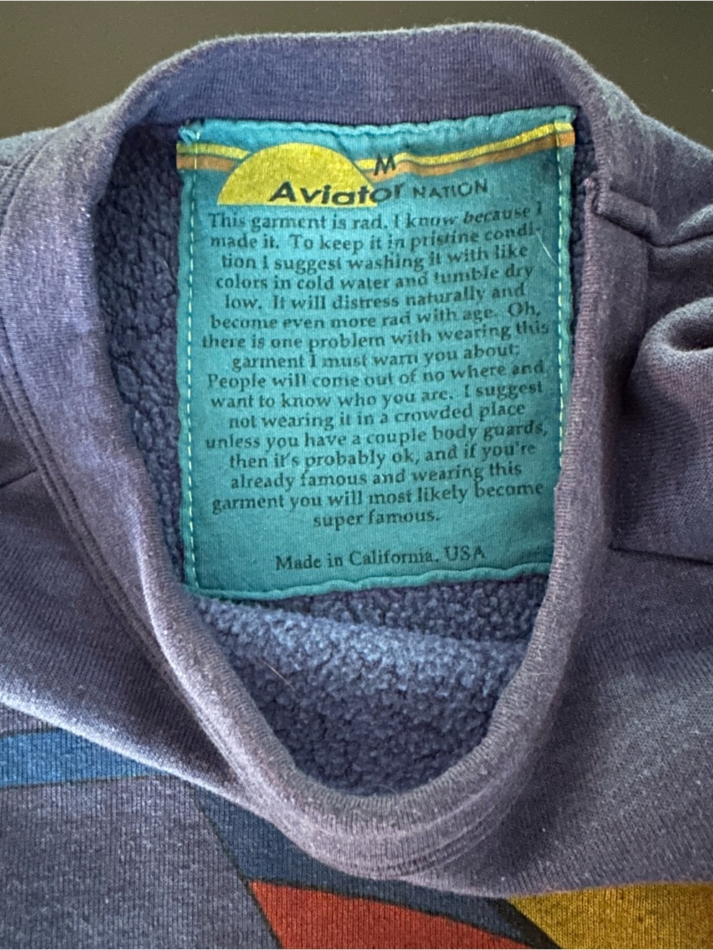 Aviator Nation Medium Surf Sunset Crewneck Sweatshirt Pockets Unisex - Picture 11 of 13